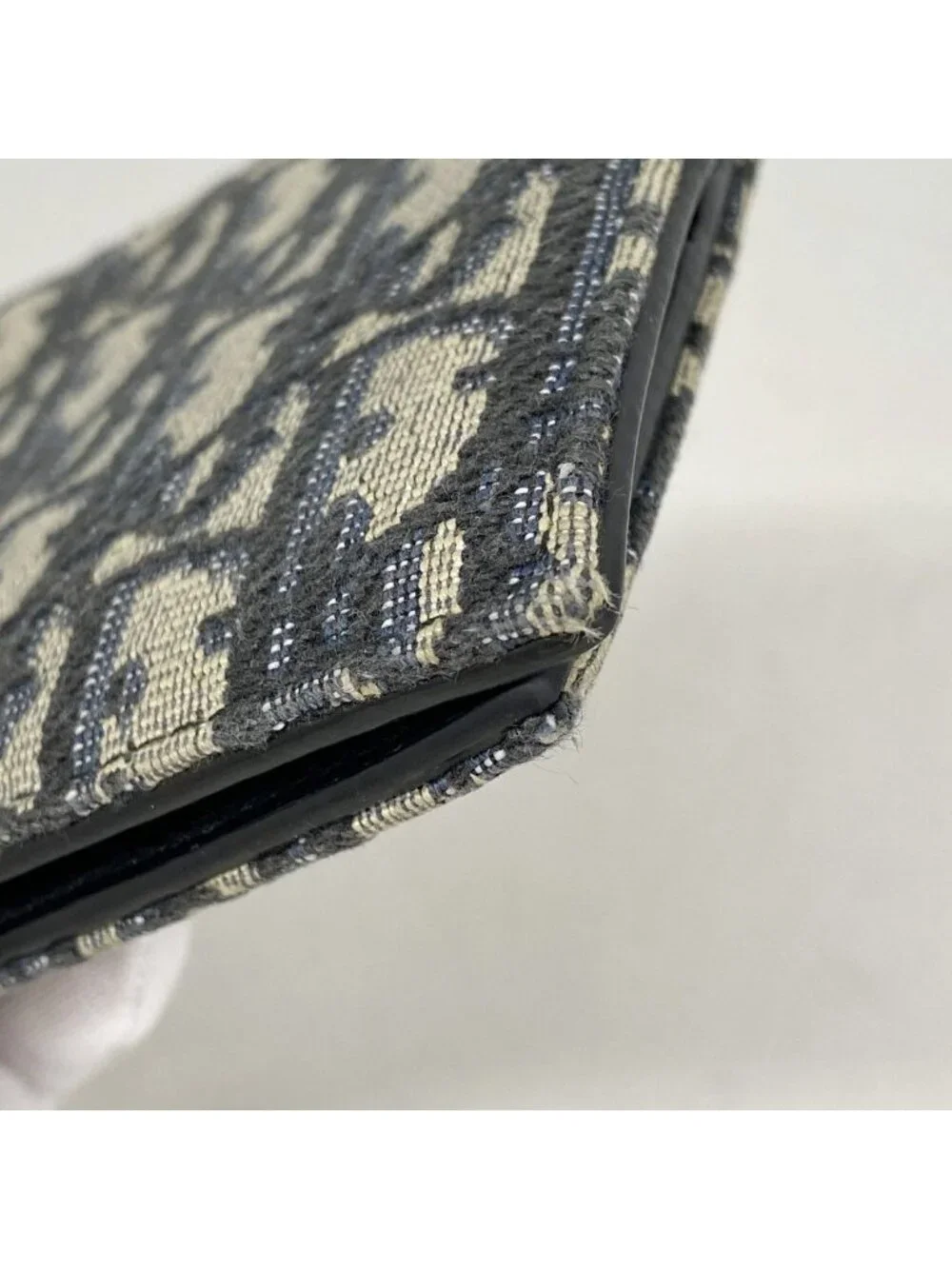 Dior Wallet Trotter Canvas Navy Silver